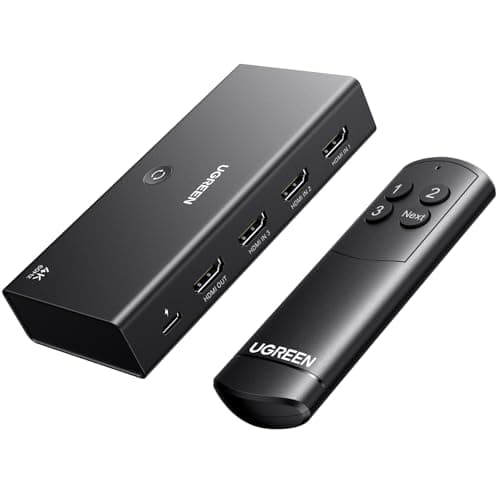 UGREEN HDMI Switch 3 in 1 Out, 4K@60Hz HDMI Splitter with Remote
