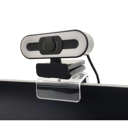 HTLAKIKJ Webcam Mount for Monitor, Compatible with Logitech and Other Webcams with 1/4'' Thread, Acrylic Clear Mount Fits All Monitor Thickness