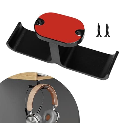 Hioip Headphone Stand Under Desk 360° Rotating Headphone Holder Hook Black