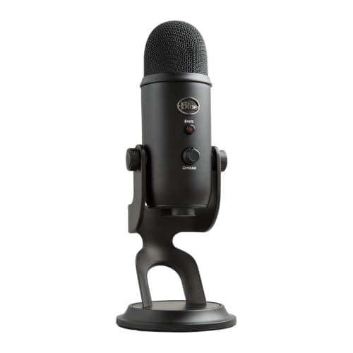 Logitech G Blue Yeti USB Microphone for Recording, Streaming, Gaming | Podcasting on PC and Mac, Condenser Mic for Laptop or Computer with Blue VO!CE Effects, Adjustable Stand - Black