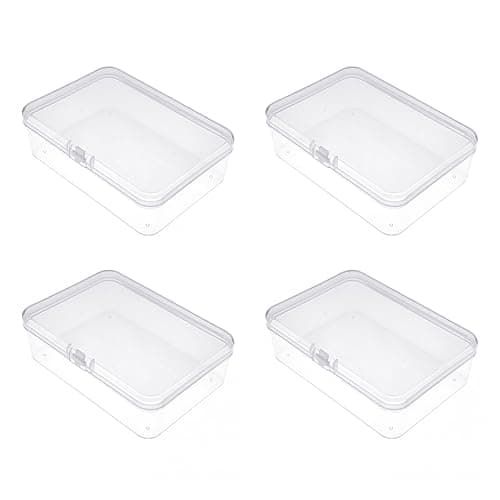 JZK 10.2 x 7.2 x 2.5cm, 4x Playing cards deck holder case box box container, small transparent plastic storage box for trading card, sports card, poker card, board game card