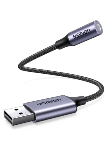 UGREEN USB to 3.5mm Jack Audio Adapter DAC USB Aux Sound Card 24bit/96KHz