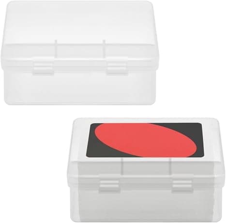ZERUIDM 2 Pcs Plastic Playing Cards Case for UNO, Clear High Capacity Playing Card Box Holder Storage