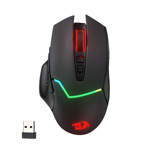 Redragon M690 PRO Wireless Gaming Mouse, 8000 DPI Wired/Wireless Gamer Mouse w/Rapid Fire Key, 8 Macro Buttons, Ergonomic Design for PC/Mac/Laptop, Black