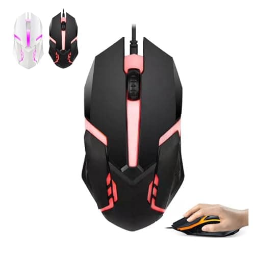 RGB Wired Computer Mouse, Usb Wired Optical Led Mouse for Gaming & Home Office, 1000 Dpi Accuracy, Easy Buttons,plug&play, Lightweight, Scroll Wheel, for Most Laptops (Black)