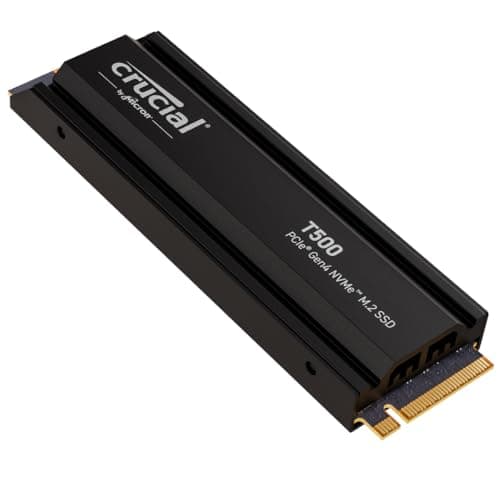 Crucial T500 1TB SSD PCIe Gen4 NVMe M.2 with Heatsink, Up to 7300MB/s, Compatible with PlayStation 5, TLC NAND, Desktop PC, Solid State Drive - CT1000T500SSD5 | PCIe Gen4 NVMe M.2 SSD with 4TB capacity and cloning software for gaming, content creation and multitasking