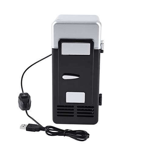 Mini Fridge - 1 Set of 19.4 x 9 x 9 cm LED Mini USB Refrigerator USB Refrigerator Drinks Beverage Cans Refrigerator and Heater for Cars, Homes, Offices, and Dorms