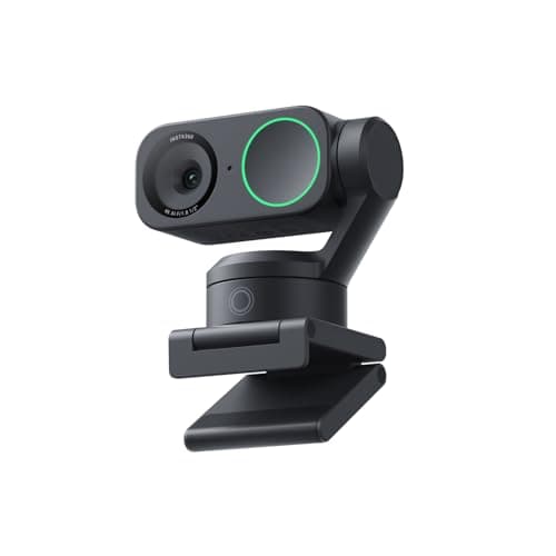 Insta360 Link 2 Black - 4K PTZ Webcam for PC/Mac | PC Camera, 1/2" Sensor, AI Tracking, HDR, Noise-Cancelling, Gesture Control, Streaming, Gaming, Meetings