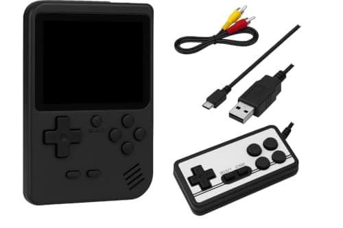 Portable Retro Handheld Console with 400 Built-In Classic Games, 3.0-Inch LCD Screen, Rechargeable Mini Game Player for Children and Adults (Black)