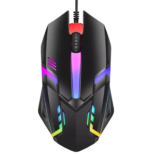 RGB Wired Computer Mouse, USB Wired Optical Mouse for Home and Office