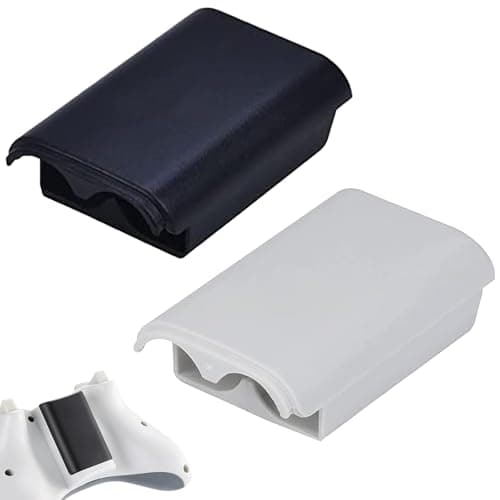 2 Pack Battery Pack Cover for Microsoft Xbox 360 Controller, Black & White