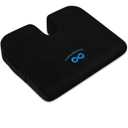 Everlasting Comfort Car Seat Cushion for Driving - Wedge Car Cushion for Office, Travel, Gaming Chair Memory Foam Driver Booster for Short People, Non-Slip, Washable Cover, Back & Sciatica Relief