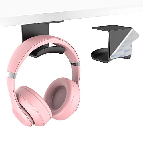 Cozycase Headphone Holder Hanger Hook on Wall or Under Desk, Black 1 Pcs