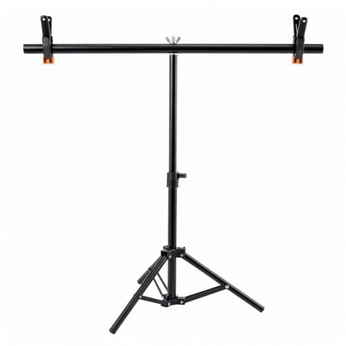 GREENSAPPIRE Tabletop Photography Backdrop Stand Kit – 68 cm / 27 Inches Mini T-Shape Support Stand for Photo Studio, Desktop Background Paper, Light Holder, Adjustable Photography Backdrop Holder
