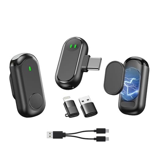 Mini Wireless Lavalier Microphone, USB-C Magnetic Mini Mic with Noise Reduction, Hi-Fi 360° Pickup, Compatible with iPhone & Android, Tablet, PC for Vlogging, Live Streaming, YouTube, TikTok