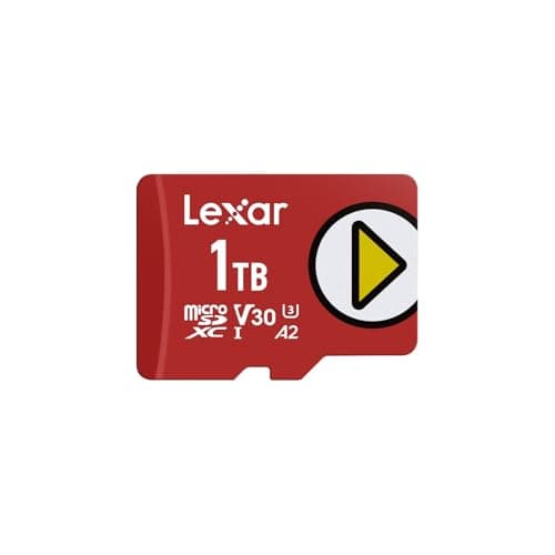 Lexar Play Micro SD Card 1TB, microSDXC UHS-I Card, up to 205MB/s read, 140MB/s write, Class 10, U3, V30, A2, 4K Video, High-Speed Memory Card for Switch/Portable Gaming Devices/Smartphones