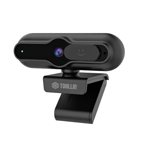 TOALLIN 4K Webcam for PC, 1080P@60FPS, 12MP, PDAF Autofocus