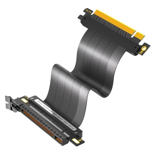 YEHEI PCIE 4.0 Extension Cable, 16x Shielded High Speed GPU Riser Cable with PCI Express Port GPU Extension Card, 20cm 180°