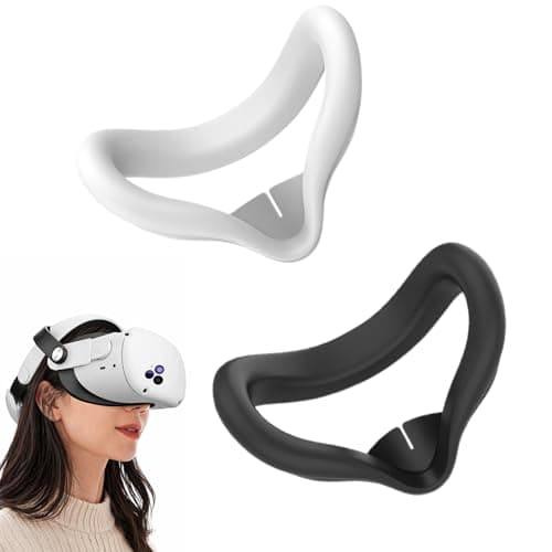 VR Face Cover 2 Pack Silicone Replacement for Meta 3S White, Black