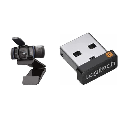 Logitech C920S HD Pro Webcam, Full 1080p HD Video Calling, Clear Stereo Audio, Light Correction, Privacy Shutter, Streaming, Compatible with Skype, Zoom, FaceTime & USB Receiver - Black