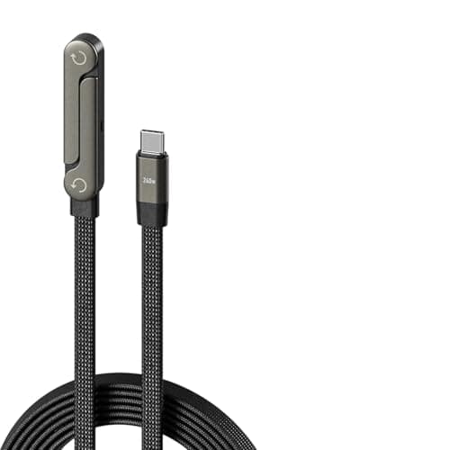 240W Super Fast Charging 360 Rotating Invisible Stand, 2-in-1 Invisible Stand Charging Cable with Foldable Stand Charging Adapter for Smartphones, Tablets, Laptops and Gaming Devices
