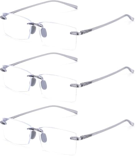 TERAISE Rimless Reading Glasses Comfortable Lightweight Frameless Readers