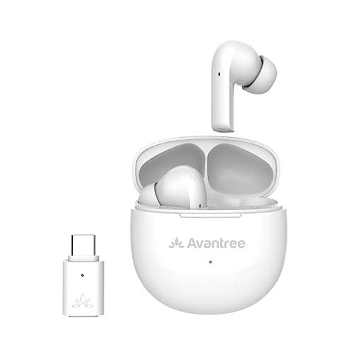 Avantree Reverb - Wireless Earbuds for PC, PS5 | Noise Cancelling Mic and aptX Voice Bluetooth Headset for Clear Calls, and aptX Adaptive for Low Latency, Computer, Laptop
