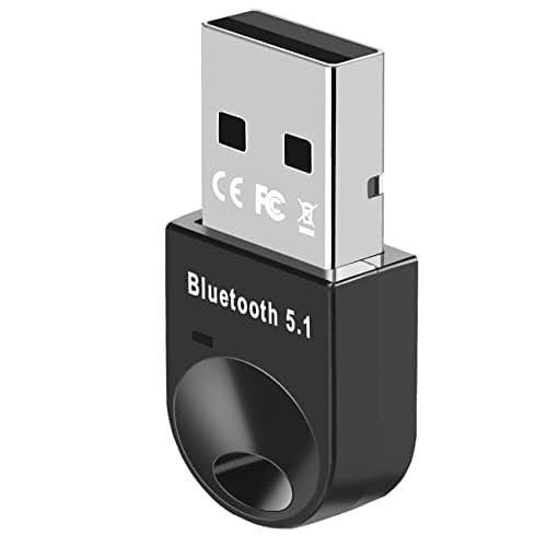 zoerbufan USB Bluetooth 5.1 Adapter for PC, Bluetooth Dongle Receiver for Windows 11/10/8.1/7, Connect Headsets, Phones, Keyboards, Mice and Game Controllers, Driver Included, Black