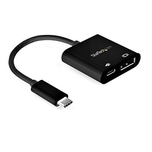 StarTech USB-C to DisplayPort 1.4 Adapter, 8K 60Hz, 60W PD (CDP2DP14UCPB) | 4K 120Hz, HDR, HBR3, DSC, 32.4Gbps, DP Alt Mode, DP monitor output, Thunderbolt 3 Compatible, Single DP display