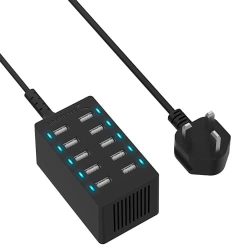 SABRENT 10 Port USB Charging Station, 60W Smart Charger, UL Listed