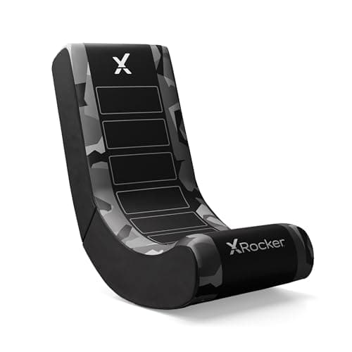 X-Rocker Geo Camo Kids Gaming Chair - Foldable Floor Rocker for Console & Video Games, Low Rocking Seat for Children & Juniors – Grey, Amazon Exclusive