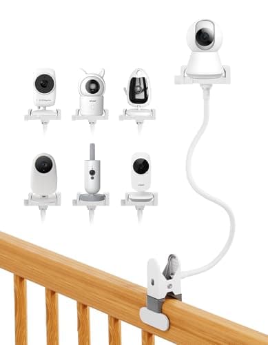 Universal Baby Monitor Mount - Flexible Camera Holder Stand with Phone Clip, No-Drill Crib Attachment for HelloBaby, VTech, Momcozy, Babystar & More