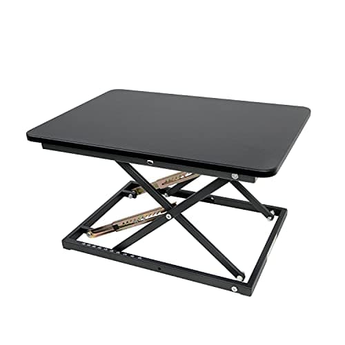STANDNEE Standing Desk Converter Height Adjustable Stand Up Desk Riser - Supports 300 lbs, Fully Assembled Monitor/Laptop Riser Workstation, Black.