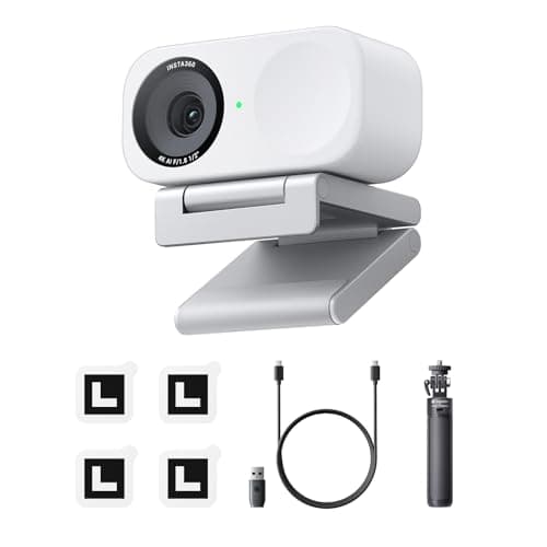 Insta360 Link 2C Tripod Bundle Arctic White - 4K Webcam for PC/Mac
