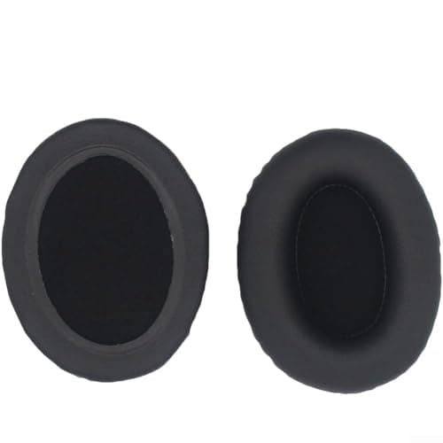 Oval Ear Cushions, 95x75mm 2-Pack, Headphone Ear Pads Gaming Headset Covers, Soft Protein Leather Replacement, Black Football Texture for Music(Protein Leather)