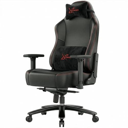 Blisswood PU Leather Gaming Chair for Adults, 135° Recline, 4D Armrest, Cool Gel Neck & Lumbar Support, Ergonomic High Back Office Chair, Wide 55cm Seat – Black