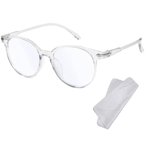 XFentech Blue Light Blocking Glasses - Fashion Oval Transparent Frame Reading Glasses Blue Light Eyeglasses Lightweight Anti Eyestrain Computer Gaming Eyewear Unisex