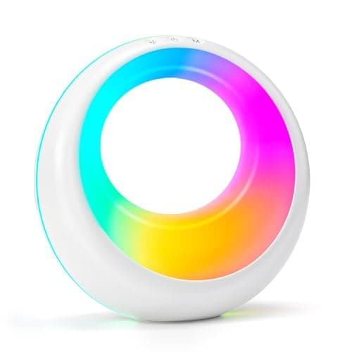 Auxmir LED Night Light, Rechargeable Table Lamp with 7 RGB Colors Changing & 9 Modes, Dimmable Night Light with Remote Control, Portable Bedside Lamp for Bedroom, Living Room, Camping