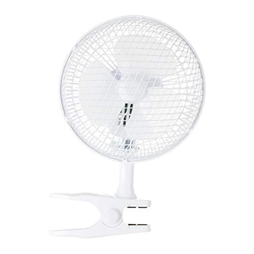 Signature 6” 2 Speed Clip Fan with Adjustable Tilt, White, S40007