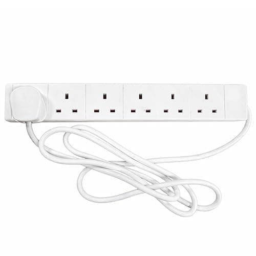 STATUS 6 Socket Extension Lead, 2m Multi-Plug Power Strip for Home, Office or Gaming Set-ups, White (S6W2MS12)