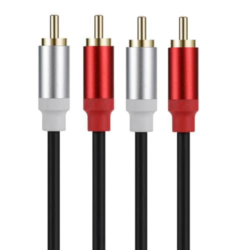 2RCA Male to 2RCA Male CompositeCable Cord for Home Theater, HDTV, Amplifier, Gaming Console,DVDs Player