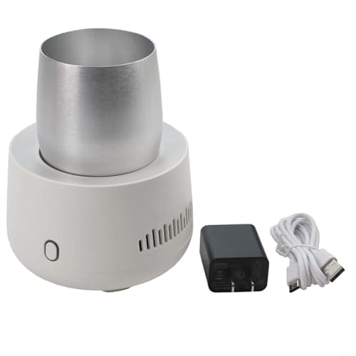 HavenlyCove USB Beverage Cup Cooler with Aluminum Mug, Electric Drink Chiller Maintains 37-46F for 24H, Portable for MINI Fridge for Water Wine Beer Home Office