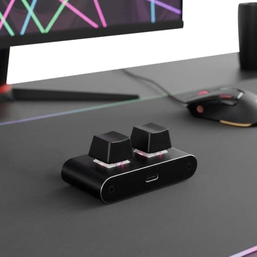 Cymwer 2-Key Wired Keyboard One Handed Macro Pad for Home PC Gaming