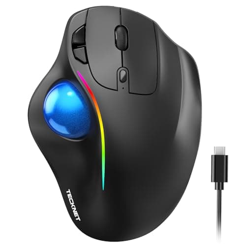 TECKNET Wireless Trackball Mouse, Ergonomic Mouse With Thumb Control