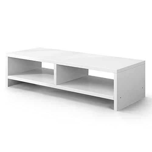 Youyijia Wood Monitor Desk Stand Riser,2 Tiers Computer Monitor Riser White