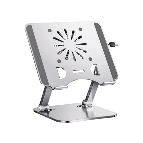 Laptop Cooling Stand, Height Adjustable with Cooling Fan, Ergonomic Foldable Portable Computer Stand for Laptops Tablets Up to 17in