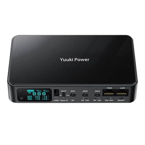 Yuuki Power Mini UPS for Router BT Hub 12V⎓2A Battery Backup 10400mAh(32Wh) USB 5V⎓3.6A DC 9V⎓2A UPS Power Supply UK