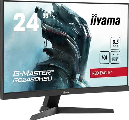 iiyama G-Master GC2480HSU-B1 23.6 inch 180Hz Curved HD Pro-Gaming Display, 0.5ms (MPRT) VA LCD with FreeSync, Full HD 1920x1080, 2 x HDMI, 1 x DisplayPort