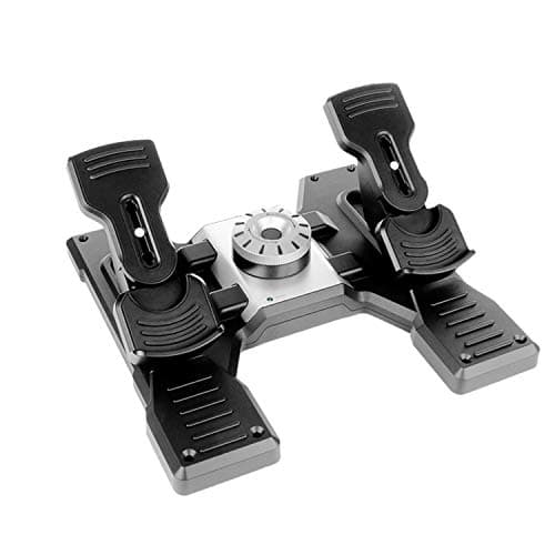 Logitech G Saitek PRO Flight Rudder Pedals | Professional Simulation Pedals with Toe Brake, Non-Slip, Precise Fluid Control, Ajustable Tension Dial, PC - Black