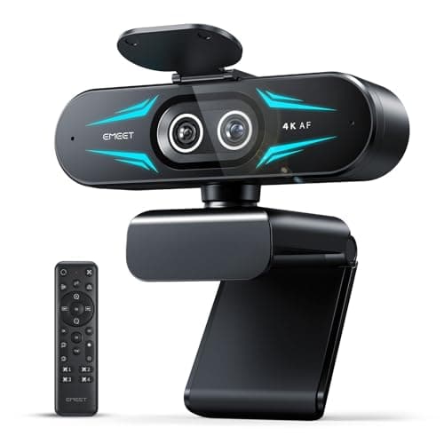 EMEET C60E Dual-Camera 4K Webcam for Streaming, Wide-Angle & Telephoto